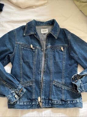 MEXX Dark Blue Denim Zip-Front Jacket